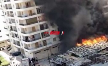 الحماية المدنية تسيطر علي حريق سوق الحرمين بمحافظة الإسكندرية