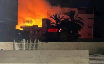 بالصور السيطرة على حريق هائل في مصنع موبليات بدمياط دون وفيات
