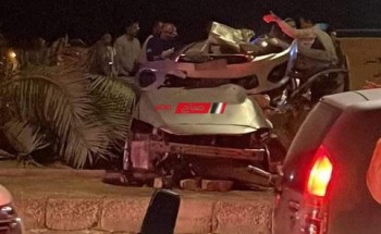 في حالة خطرة .. اصابه 4 اشخاص في حادث تصادم مروع بين سيارة ملاكي واخرى ميكروباص على طريق دمياط الجديدة