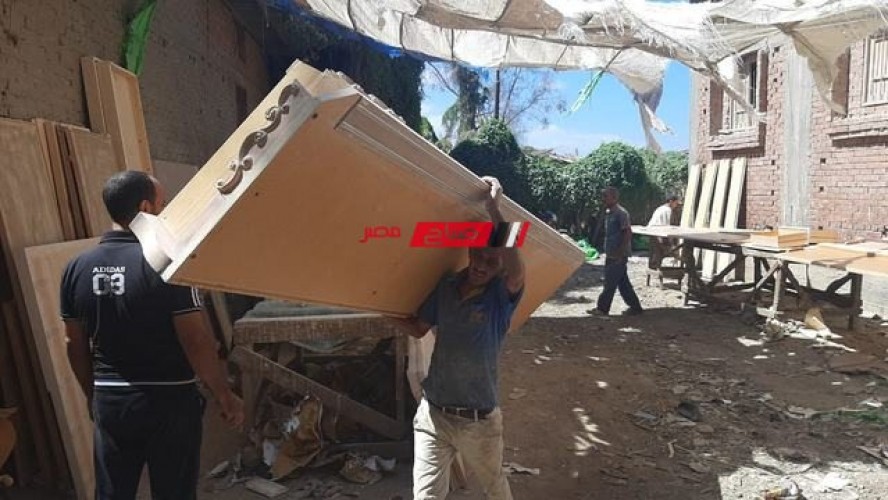 حملة مكبرة ترفع المخالفات وتزيل الاشغالات في قري الشيخ ضرغام والخياطة بدمياط