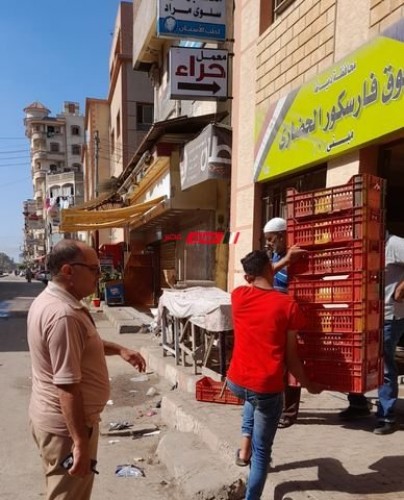 حملة مكبرة لإزالة الإشغالات بالسوق الحضارى بمدينة فارسكور بدمياط