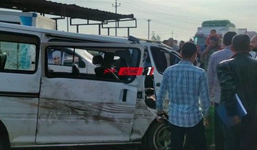 6 سيارات اسعاف لنقل مصابين حادث انقلاب أتوبيس مدرسة المنيلاوي في ترعة شربين