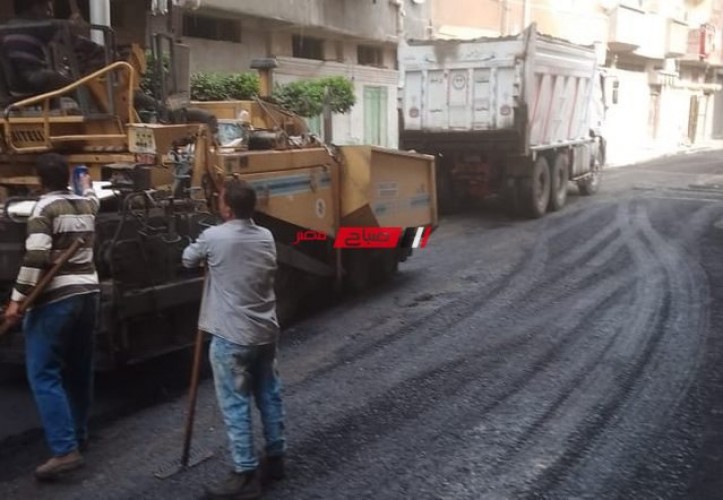محلية دمياط تواصل أعمال رصف طريق السيالة – بورسعيد