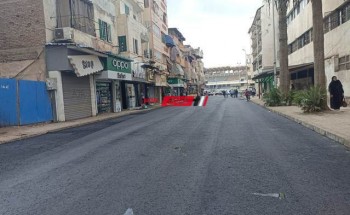الانتهاء من اعمال شارع تصاريح العمل مروراً بشارع الإستاد بدمياط