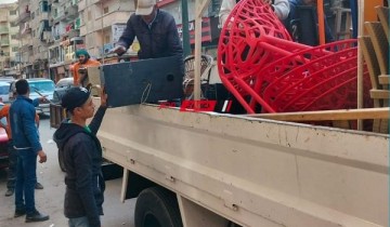 حملات إزالة إشغالات مكبرة بمنطقة الهانوفيل في الإسكندرية