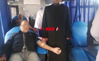 أوقاف دمياط تنظم حملة التبرع بالدم واقبال كبير من المواطنين