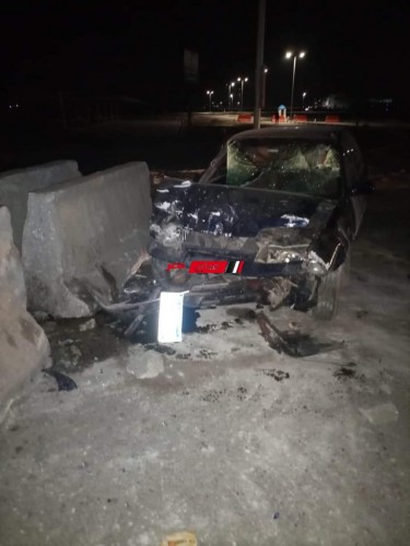 اصابه شخص في حادث تصادم مروع على طريق بورسعيد – دمياط