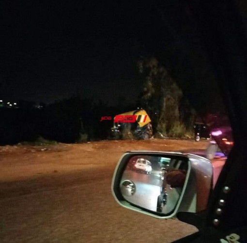 مصرع واصابه 4 اشخاص جراء سقوط توك توك في ترعة طريق فارسكور بدمياط