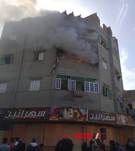 بالصور نشوب حريق هائل في منزل سكني بقرية البصارطة بدمياط