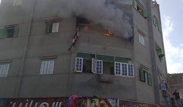 بالصور نشوب حريق هائل في منزل سكني بقرية البصارطة بدمياط
