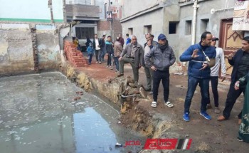 إزالة حالة بناء مخالف في مدينة كفر البطيخ بدمياط