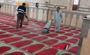 استمرار الجهود لتطهير وتعقيم المساجد في دمياط استعدادًا لشهر رمضان المبارك