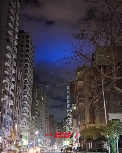 حقيقة الضوء الأزرق في سماء الإسكندرية بعد تداول صور عبر مواقع التواصل الاجتماعي