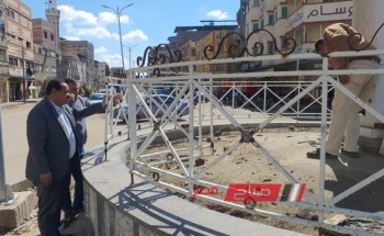 رئيس مدينة عزبة البرج بدمياط يتفقد اعمال تطوير شارع السفير عبد الرؤوف الريدى