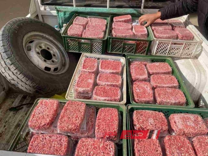 ضبط 763 كيلو لحم نعام واجنحة ولحوم مفرومه فاسدة بدمياط