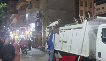 شن حملة لإزالة الإشغالات والتعديات بشوارع قرية الغنيميه في دمياط