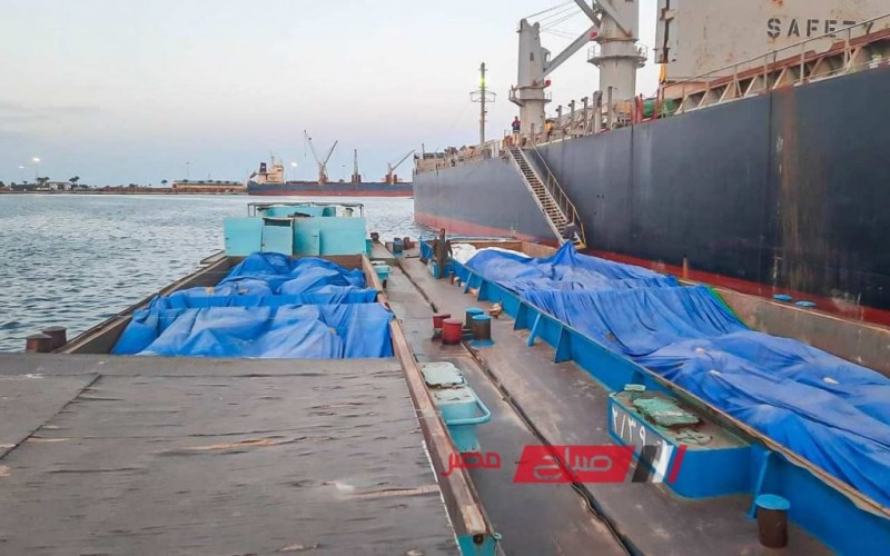 وصول رصيد صومعة الحبوب والغلال للقطاع العام في ميناء دمياط من القمح الى 48 الف طن