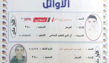 أوائل الشهادة الاعدادية محافظة شمال سيناء الفصل الدراسي الثاني 2023