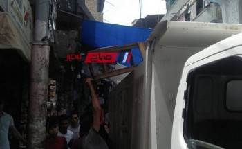 شن حملة مكبرة لإزالة الإشغالات بمدينة كفر البطيخ بدمياط