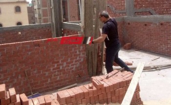 التصدي لاعمال بناء مخالفة في فارسكور بدمياط