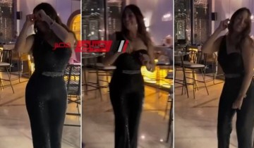 رقص نرمين الفقي في عيد ميلادها على أغنية “3 دقات”