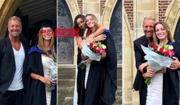 تامر هجرس يحتفل بتخرج ابنته من الجامعة في بريطانيا