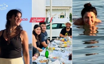 غادة عادل تمضي الإجازة الصيفية في اليونان مع مجدي الهواري وإنجي علي