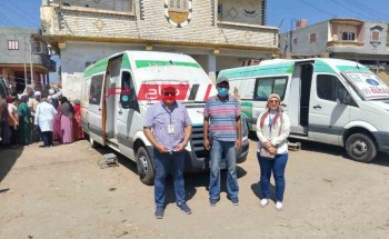 انطلاق  قافلة طبية مجانية في قرية عرب السياح كفر سعد بدمياط