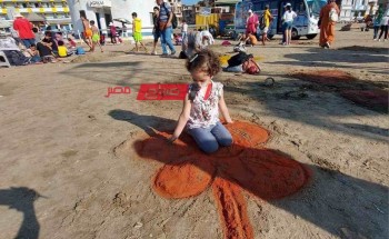 ختام فعاليات مهرجان الرسم على الرمال بشاطئ 63 في رأس البر