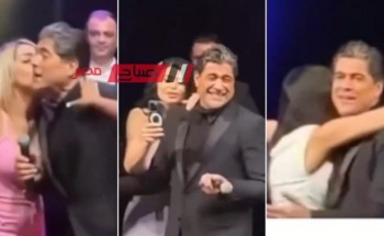 معجبات وائل كفوري يقتحمن مسرح حفله في فرنسا بالأحضان والقبلات