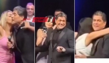 معجبات وائل كفوري يقتحمن مسرح حفله في فرنسا بالأحضان والقبلات
