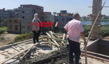إيقاف أعمال بناء مخالف بقرية السنانية في دمياط