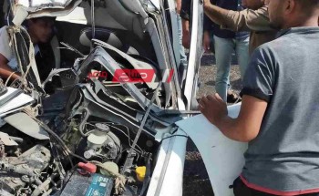 اصابة شخصان في حادث سيارة نقل على الطريق الدولي بالقرب من دمياط الجديدة