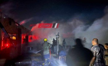 خسائر مادية فادحة في حريق ورشة اثاث بقرية السعيدية في دمياط
