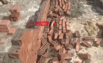 التصدي لاعمال بناء مخالف بقرية العنانية في دمياط