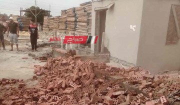 إزاله فورية لحالتين بناء مخالف في قرى كفر البطيخ بدمياط