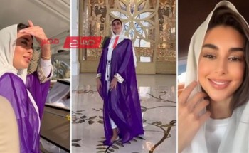 ياسمين صبري توثق زيارتها لمسجد الشيخ زايد في أبو ظبي بالحجاب