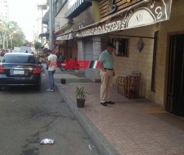 حملة مكبرة تتصدى لاشغالات مقاهي شارع وزير بدمياط