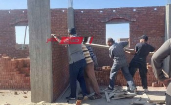 التصدي لعدد 4 حالات بناء بدون ترخيص في قرى فارسكور بدمياط