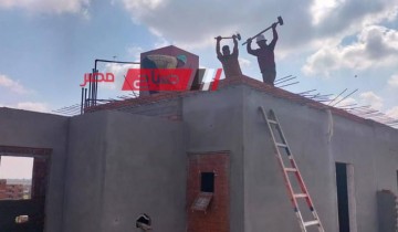 التصدي لاعمال بناء مخالف رصدتها المتغيرات المكانية في كفر سعد بدمياط