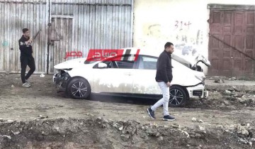 اصابة سيدة في حادث سقوط سيارة بالترعة الشرقاوية بدمياط