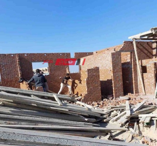 التصدي لاحدى حالات البناء المخالف بمدينة فارسكور بدمياط