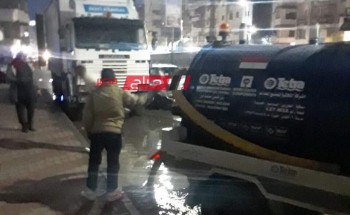 حملات متواصلة لازالة تجمعات مياه الأمطار في دمياط