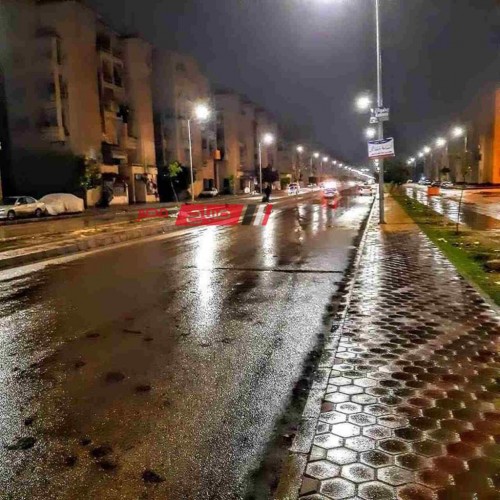سقوط امطار ليلية على دمياط مع طقس شتوي بارد