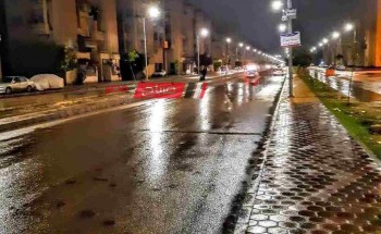 سقوط امطار ليلية على دمياط مع طقس شتوي بارد