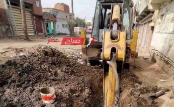 الانتهاء من أعمال إصلاح كسرين في خطوط مياه الشرب بكفر سعد البلد بدمياط
