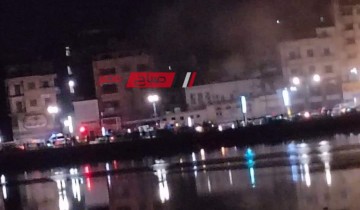 نشوب حريق محدود داخل محل تجاري بكورنيش دمياط
