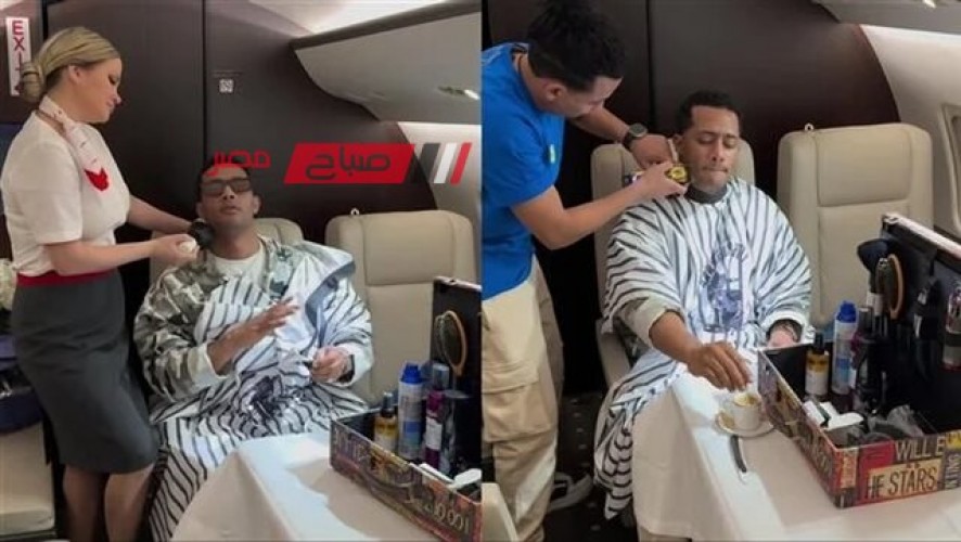 محمد رمضان ينشر فيديو من طائرته الخاصة وهو يحلق ذقنه: هنحلق في الجو