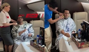محمد رمضان ينشر فيديو من طائرته الخاصة وهو يحلق ذقنه: هنحلق في الجو