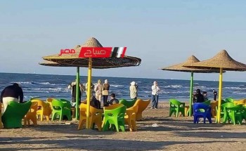 إقبال متوسط على شواطئ دمياط الجديدة في أخر أيام عيد الفطر المبارك